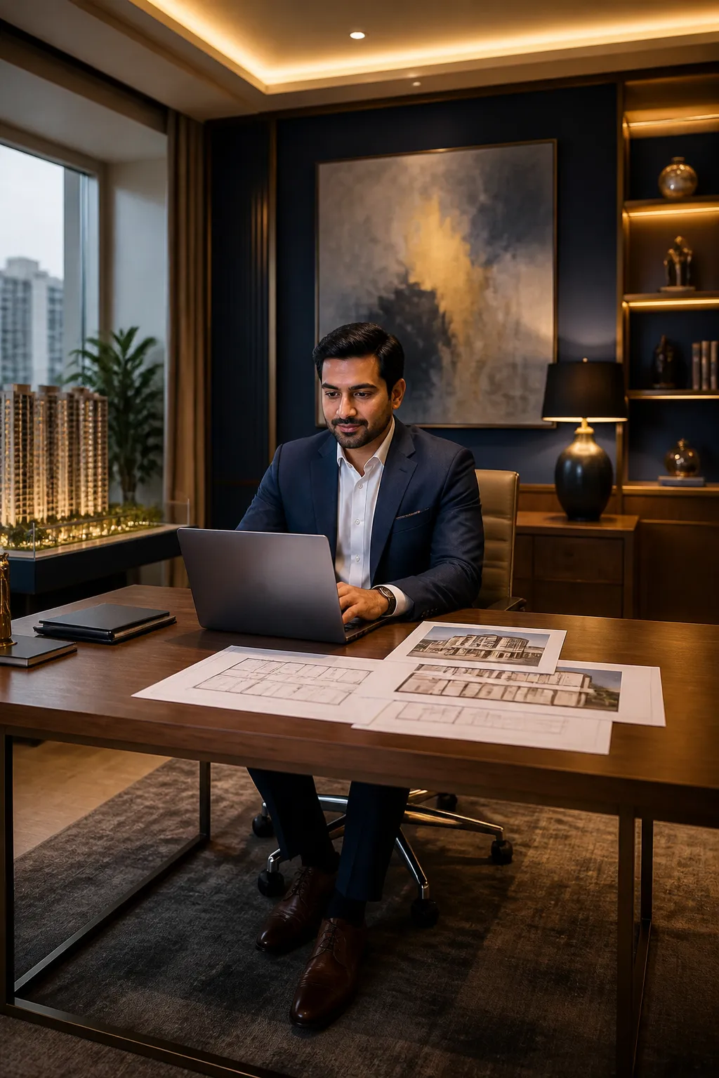 Real estate sales consultant managing property leads